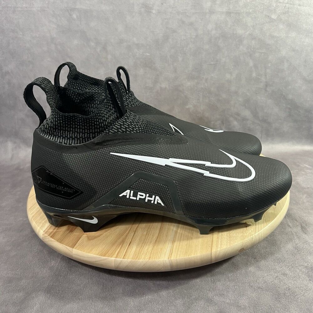 Nike Alpha Menace Elite 3 Flyknit Black Football Cleats Shoes Mens 12 CT6648-010